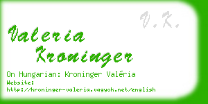 valeria kroninger business card